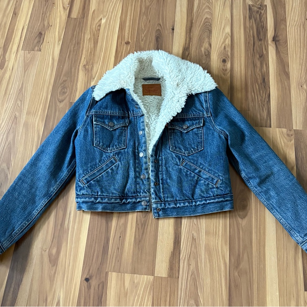 Denim Sherpa-Lined Jacket